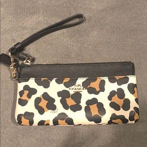 Leopard coach wristlet